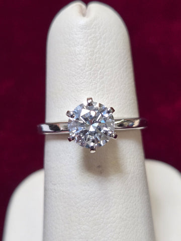 14K White Gold Stackable Ring 1.3ct Round-Cut Lab-Created Diamond 3g