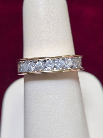 14K Gold Ring 1ct Round-Cut Diamond 3.7g