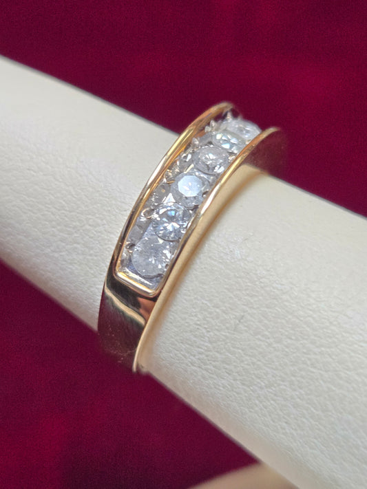 14K Gold Ring 1ct Round Diamonds 3.7g
