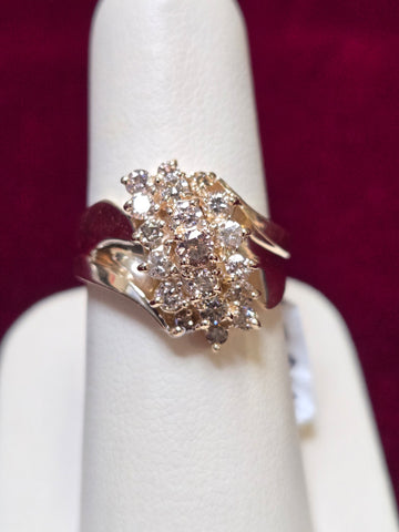 14K Gold Ring 0.75ct Round-Cut Diamond 5.5g