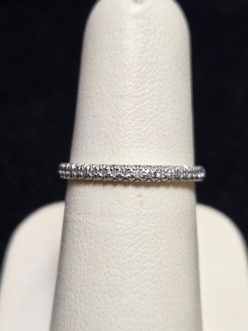 14K White Gold Wedding Band 0.35ct Round-Cut Diamond 1.7g