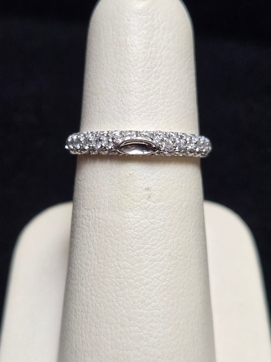 950 Platinum Wedding Band 0.46ct Round Diamond 3.7g