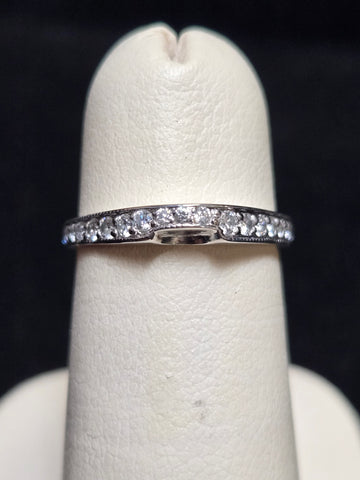 950 Platinum Wedding Band 1ct Round-Cut Diamond 3.5g