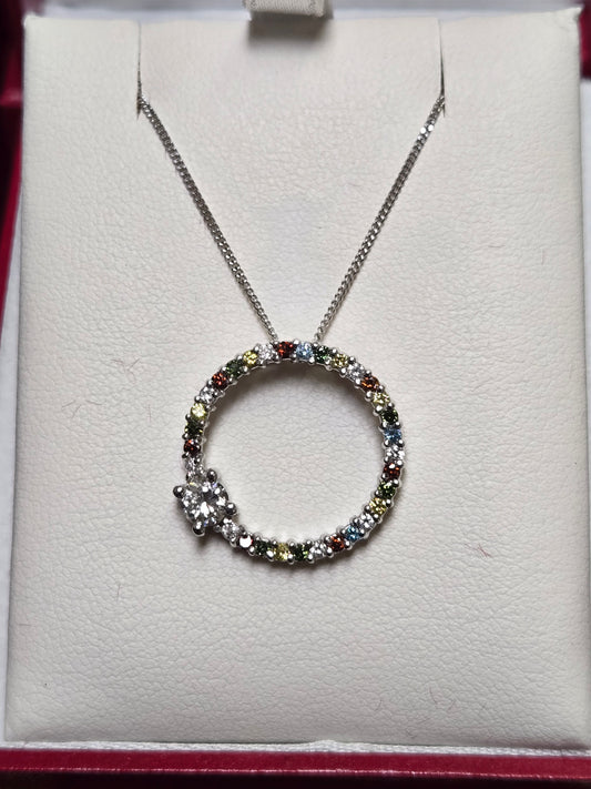 14K White Gold Pendant 0.25ct Round Diamond 4.1g
