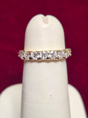 14K Gold Eternity Ring 2ct Round-Cut Lab-Created Diamond 2.8g