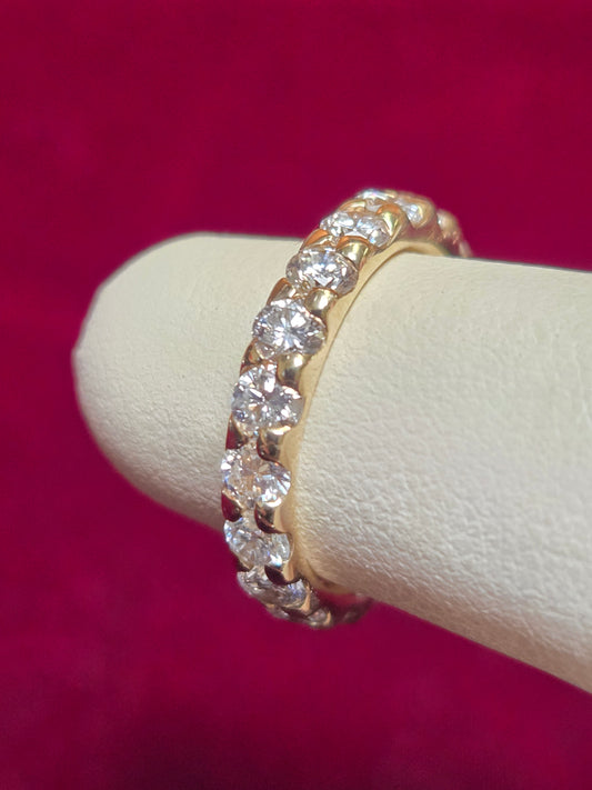 14K Gold Eternity Ring 2ct Round Lab-Created Diamond 2.8g