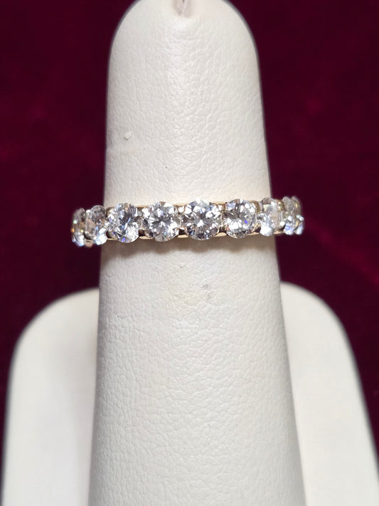 14K Gold Eternity Ring 3ct Round Lab-Created Diamond 3.2g