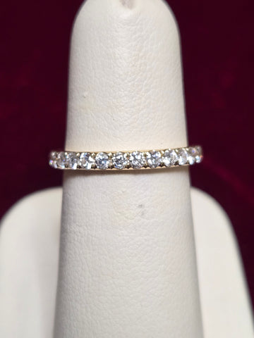 14K Gold Eternity Ring 1ct Round-Cut Lab-Created Diamond 2.2g