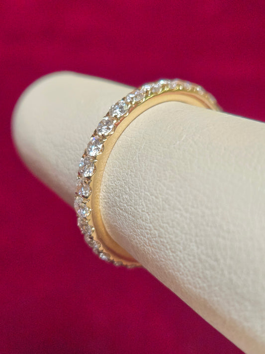14K Gold Eternity Ring 1ct Round Lab-Created Diamond 2.2g