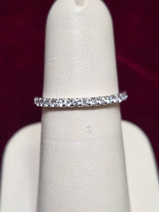 14K White Gold Eternity Ring 0.5ct Round Lab-Created Diamond 1.6g