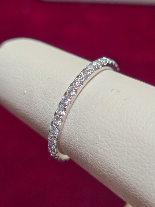 14K White Gold Eternity Ring 0.5ct Round Lab-Created Diamond 1.6g