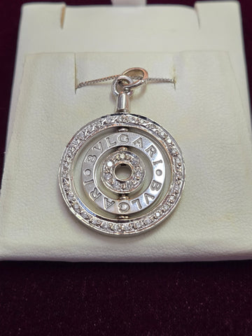 18K White Gold Pendant 0.65ct Round-Cut Diamond 10.4g