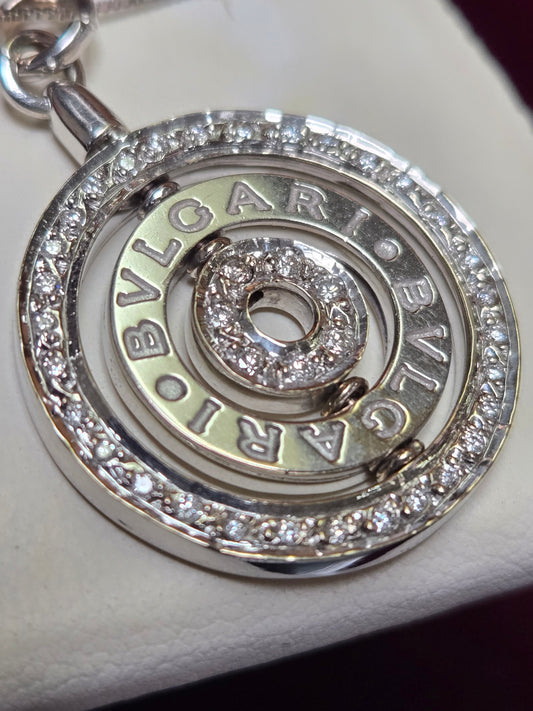 18K White Gold Pendant 0.65ct Round Diamond 10.4g