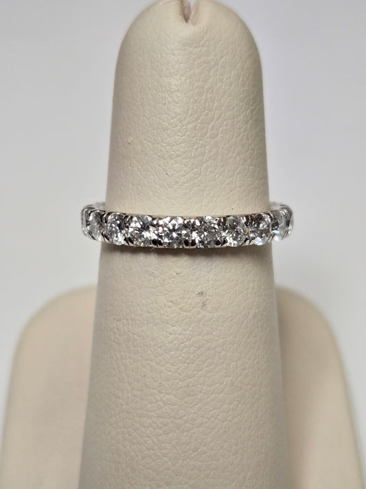 14K White Gold Eternity Ring 2ct Round Lab-Created Diamonds 2.6g