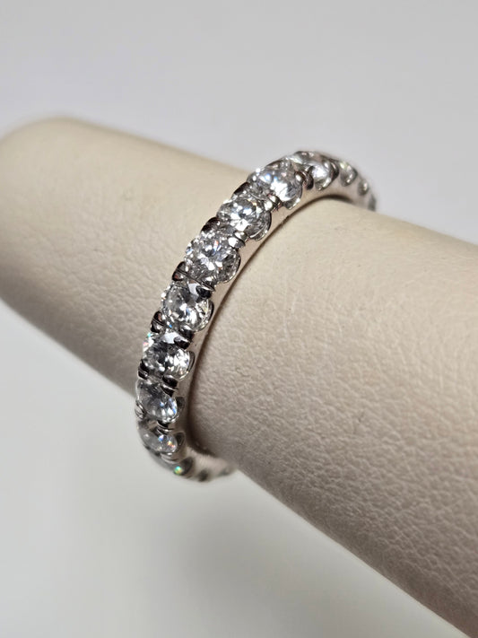 14K White Gold Eternity Ring 2ct Round Lab-Created Diamonds 2.6g