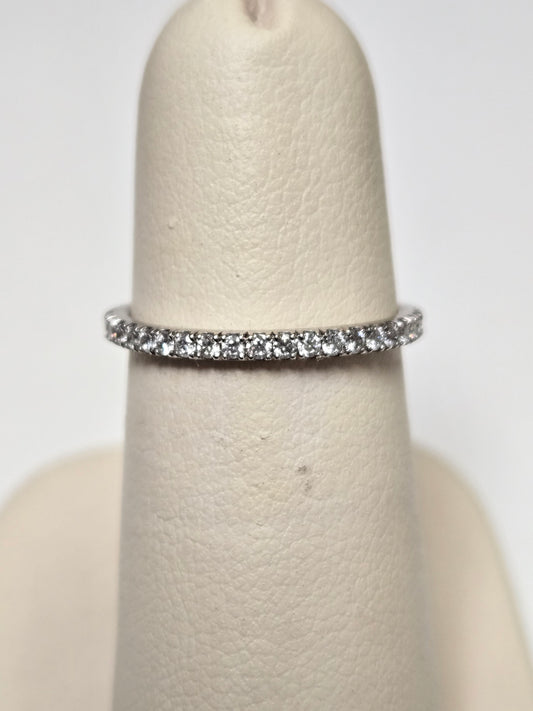 14K White Gold Eternity Ring 0.42ct Round Lab-Created Diamonds 1.4g