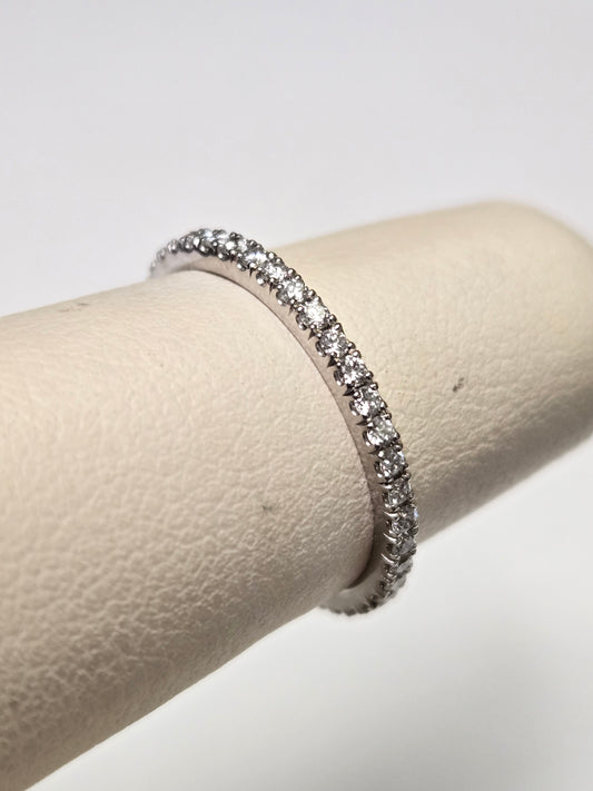 14K White Gold Eternity Ring 0.42ct Round Lab-Created Diamonds 1.4g