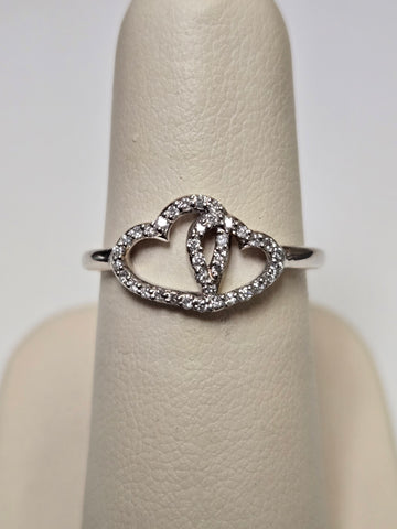 14K White Gold 0.15ct Natural Diamond Ring 2.6g