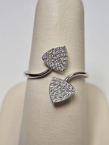 14K White Gold 0.18ct Natural Diamond Ring 2.6g