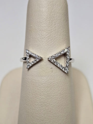 14K White Gold 0.17ct Natural Diamond Ring 1.5g