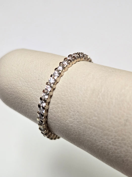 14K Gold Eternity Ring 0.38ct Round Diamonds 1g