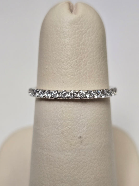 14K White Gold Eternity Ring 0.5ct Round Lab-Created Diamonds 1.4g