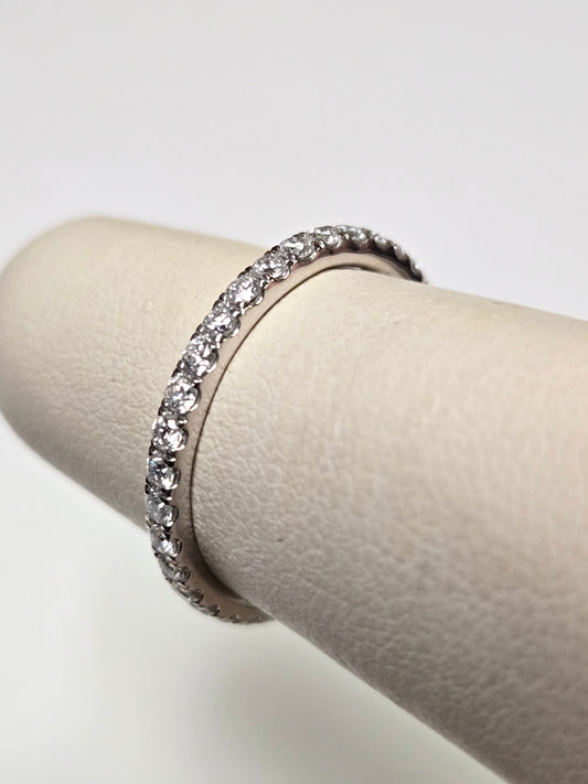 14K White Gold Eternity Ring 0.5ct Round Lab-Created Diamonds 1.4g