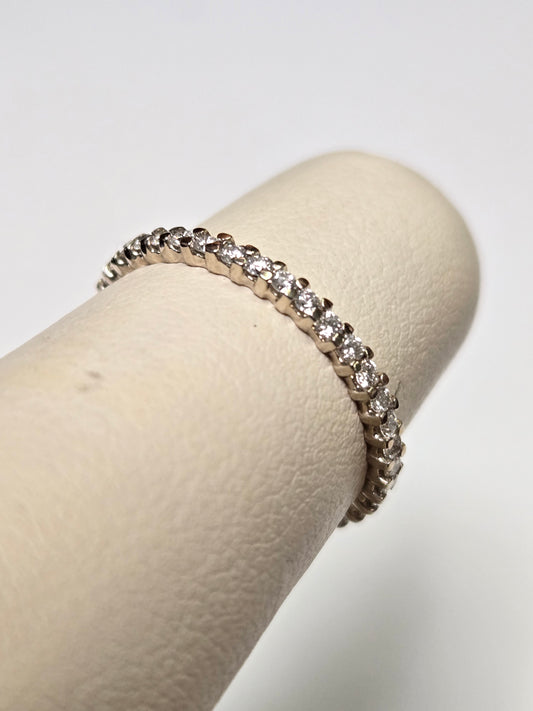 14K Gold Eternity Ring 0.38ct Round Diamonds 1g