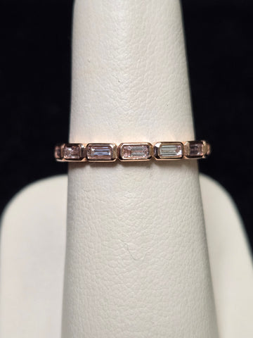 14K Rose Gold 0.29ct Natural Diamond Ring 1.6g