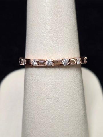 14K Rose Gold 0.25ct Natural Diamond Ring 2g