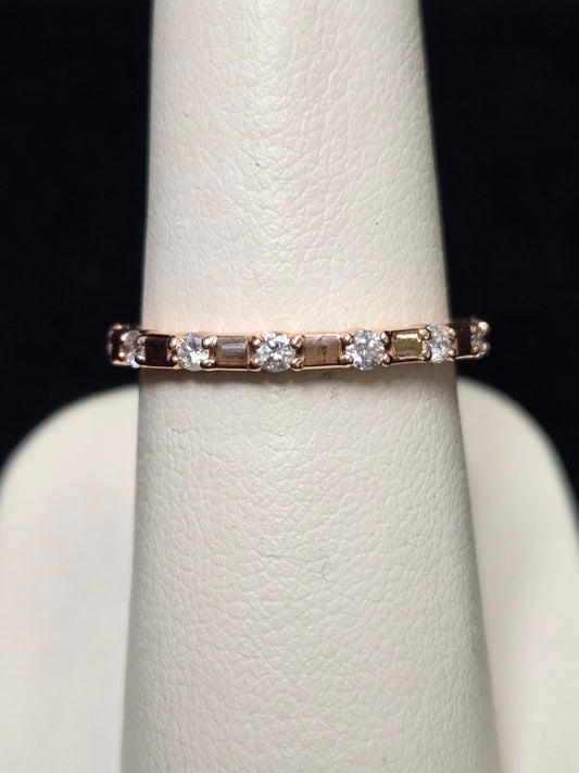 14K Rose Gold Ring 0.25ct Round Diamonds 2g