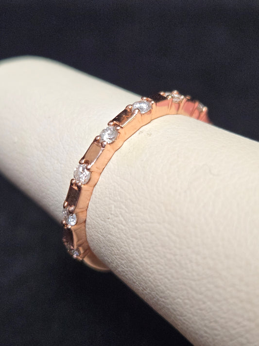 14K Rose Gold Ring 0.25ct Round Diamonds 2g