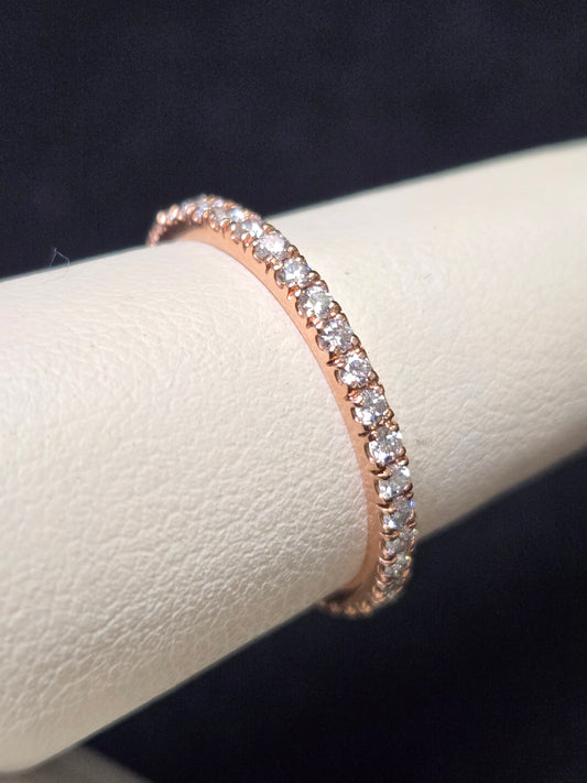 14K Rose Gold Eternity Ring 0.57ct Round Lab-Created Diamond 1.8g