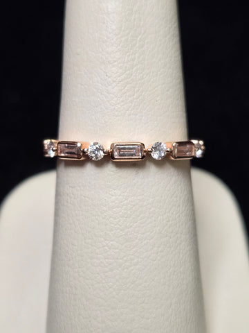 14K Rose Gold 0.36ct Natural Diamond Ring 1.8g