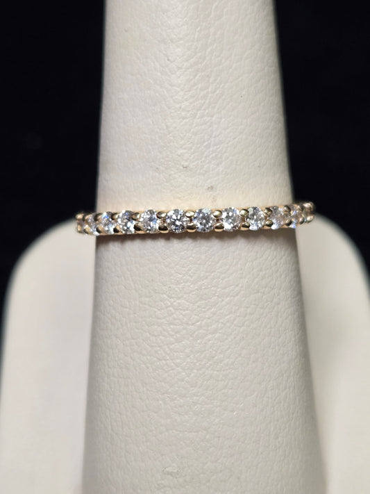 14K Gold Eternity Ring 1ct Round Lab-Created Diamonds 1.6g