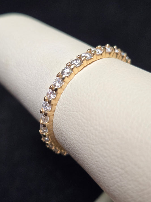 14K Gold Eternity Ring 1ct Round Lab-Created Diamonds 1.6g