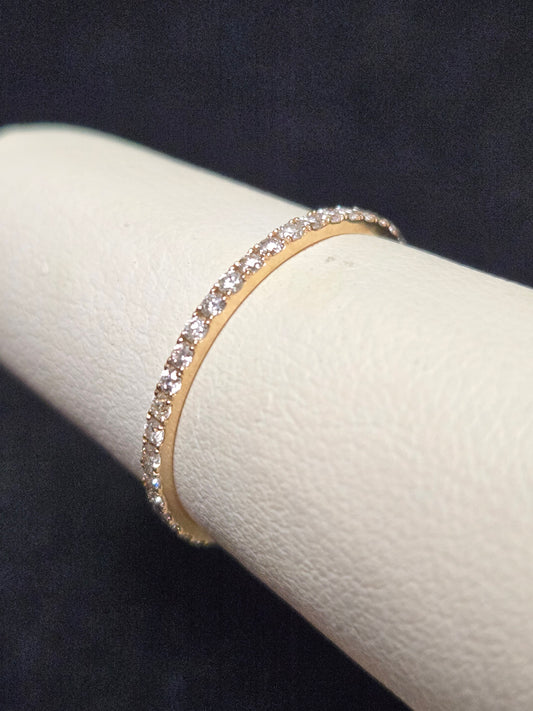 14K Gold Eternity Ring 0.44ct Round Diamonds 0.7g