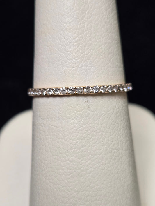 14K Gold Eternity Ring 0.44ct Round Diamonds 0.7g