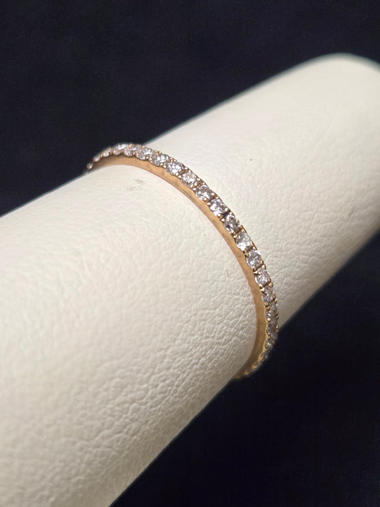 14K Gold Eternity Ring 0.44ct Round Diamonds 0.7g