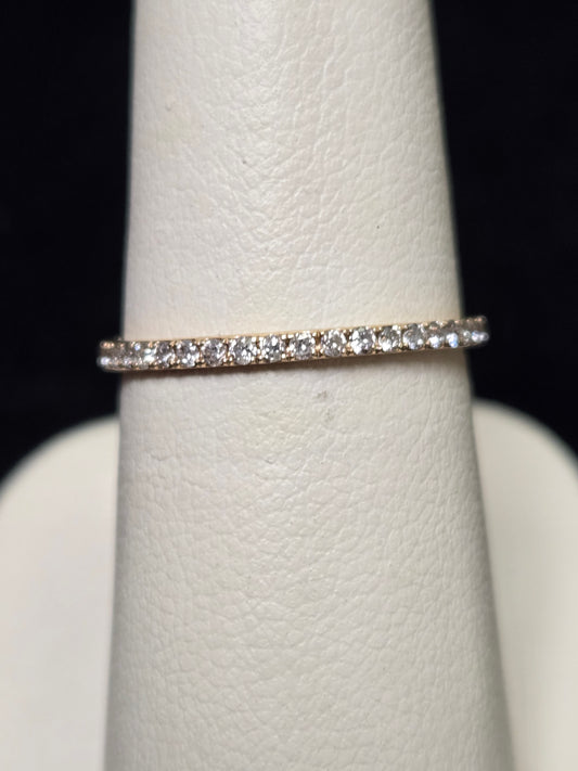 14K Gold Eternity Ring 0.44ct Round Diamonds 0.8g