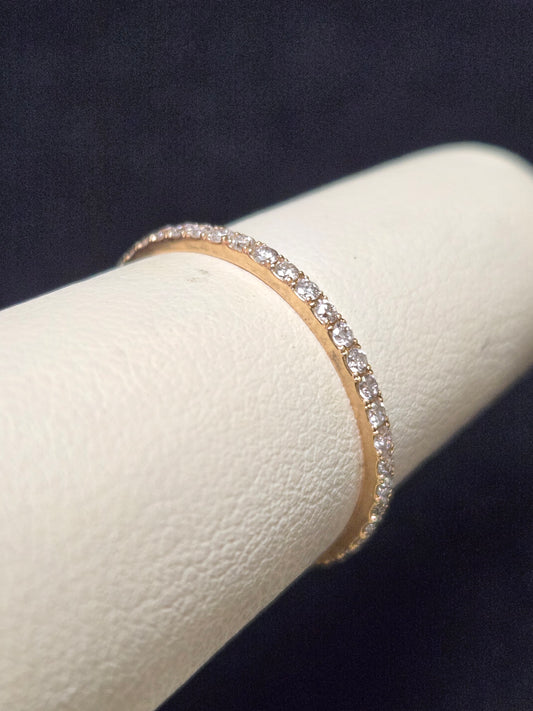 14K Gold Eternity Ring 0.44ct Round Diamonds 0.8g