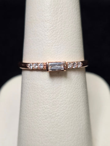 14K Rose Gold 0.12ct Natural Diamond Ring 1.9g