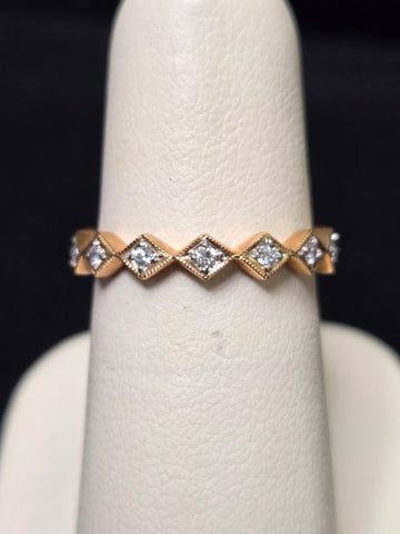 18K Gold 0.2ct Natural Diamond Ring 2.8g