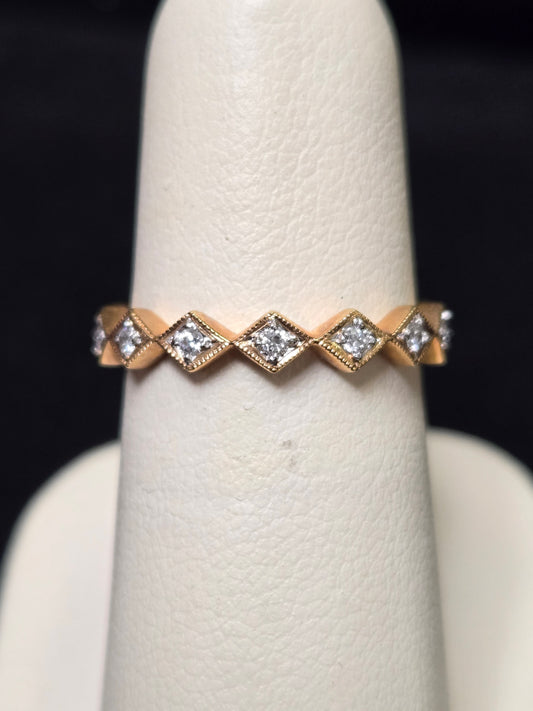 18K Gold Eternity Ring 0.2ct Round Diamonds 2.8g