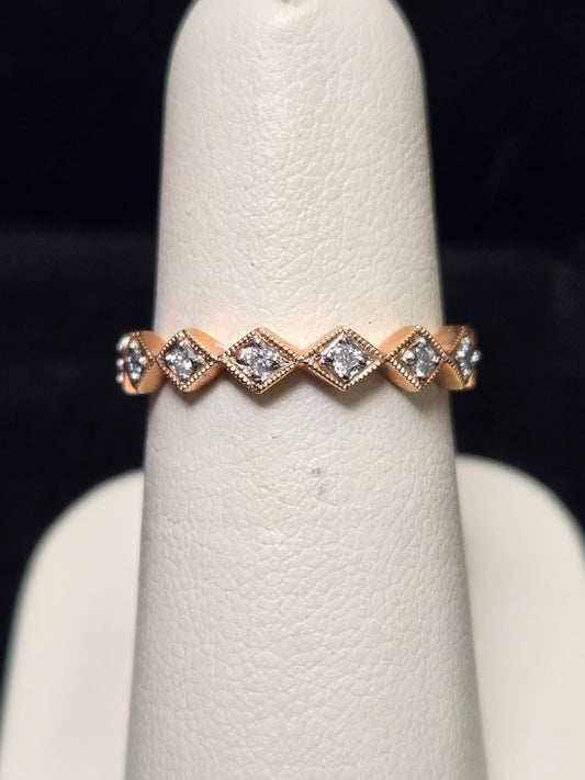 18K Rose Gold Eternity Ring 0.2ct Round Diamonds 2.8g