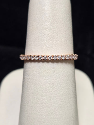 14K Rose Gold 0.12ct Natural Diamond Ring 1.7g