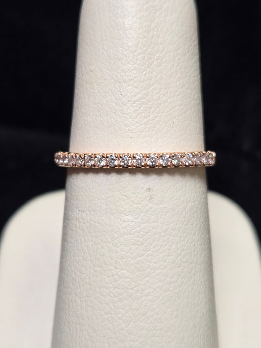 14K Rose Gold Ring 0.12ct Round Diamonds 1.7g