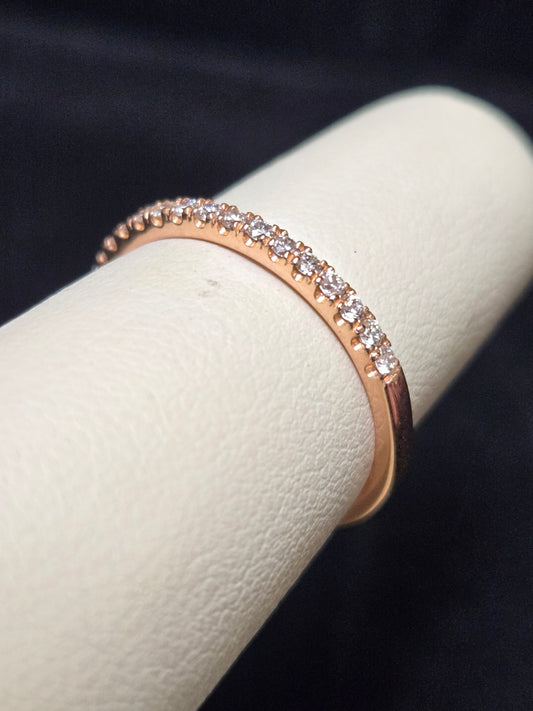 14K Rose Gold Ring 0.12ct Round Diamonds 1.7g
