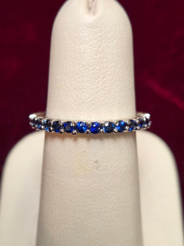 14K White Gold 1.3ct Natural Sapphire Ring 2.8g