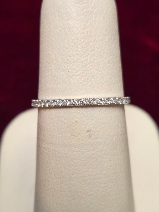 14K White Gold Eternity Ring 0.44ct Round Diamonds 0.7g